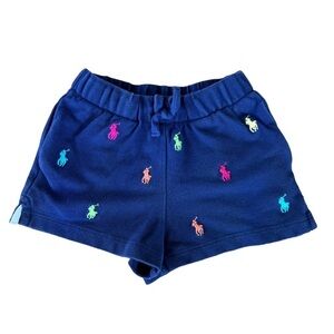 Polo Ralph Lauren Multicolor Embroidered Pony Shorts Girl’s Size 3T Blue